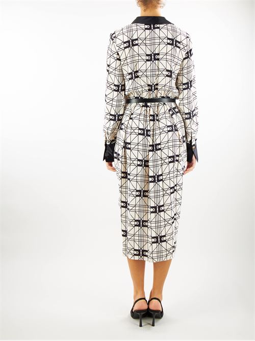 Midi wraparound dress in printed viscose georgette fabric Elisabetta Franchi ELISABETTA FRANCHI | abito | ABS5241E2E84